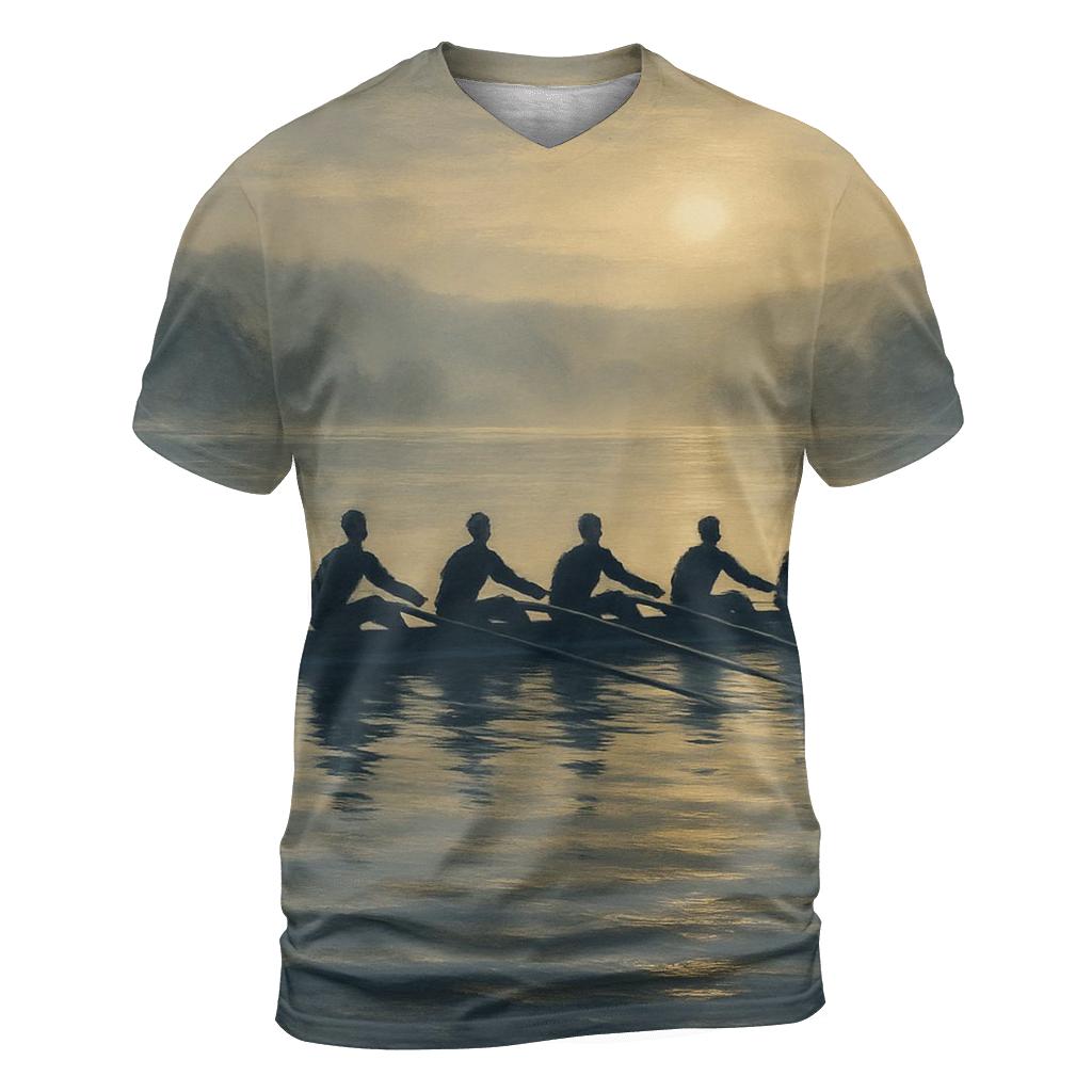 Rowing Dawn Rhythm creative print fashion shirts