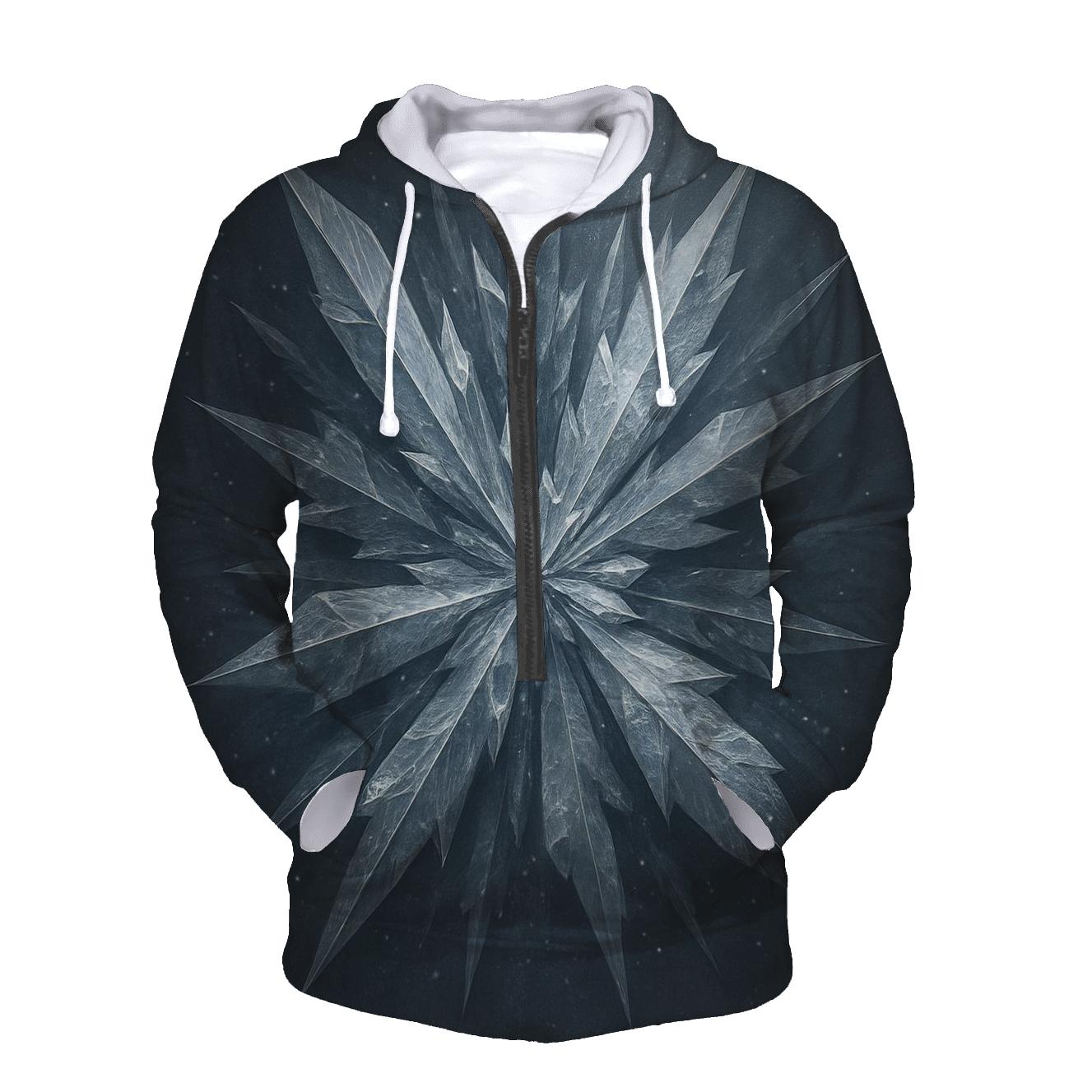 Silver Ice Crystals zip-up hoodies