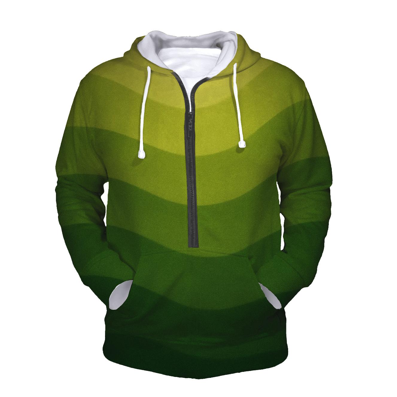 Verdant Gradient Field printed hoodies