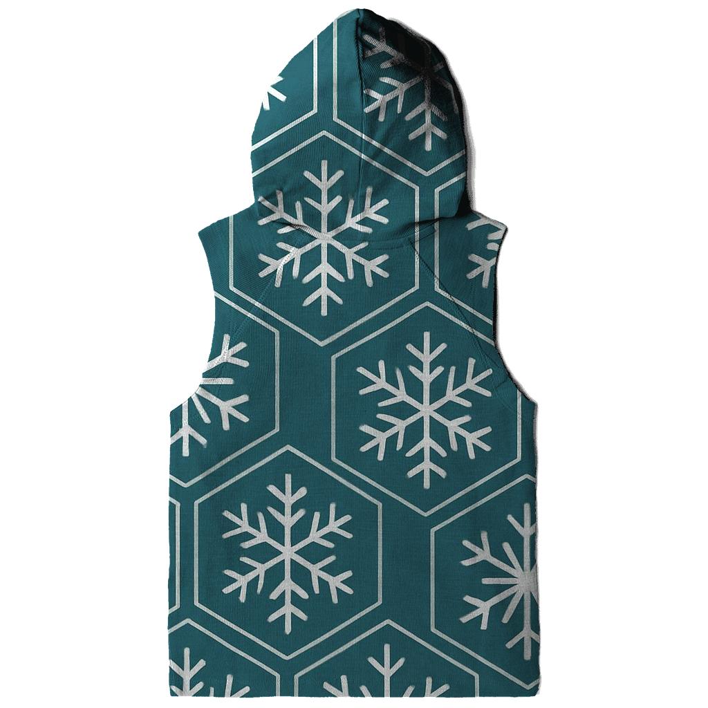 Snowflake Hex Grid embroidered hoodies