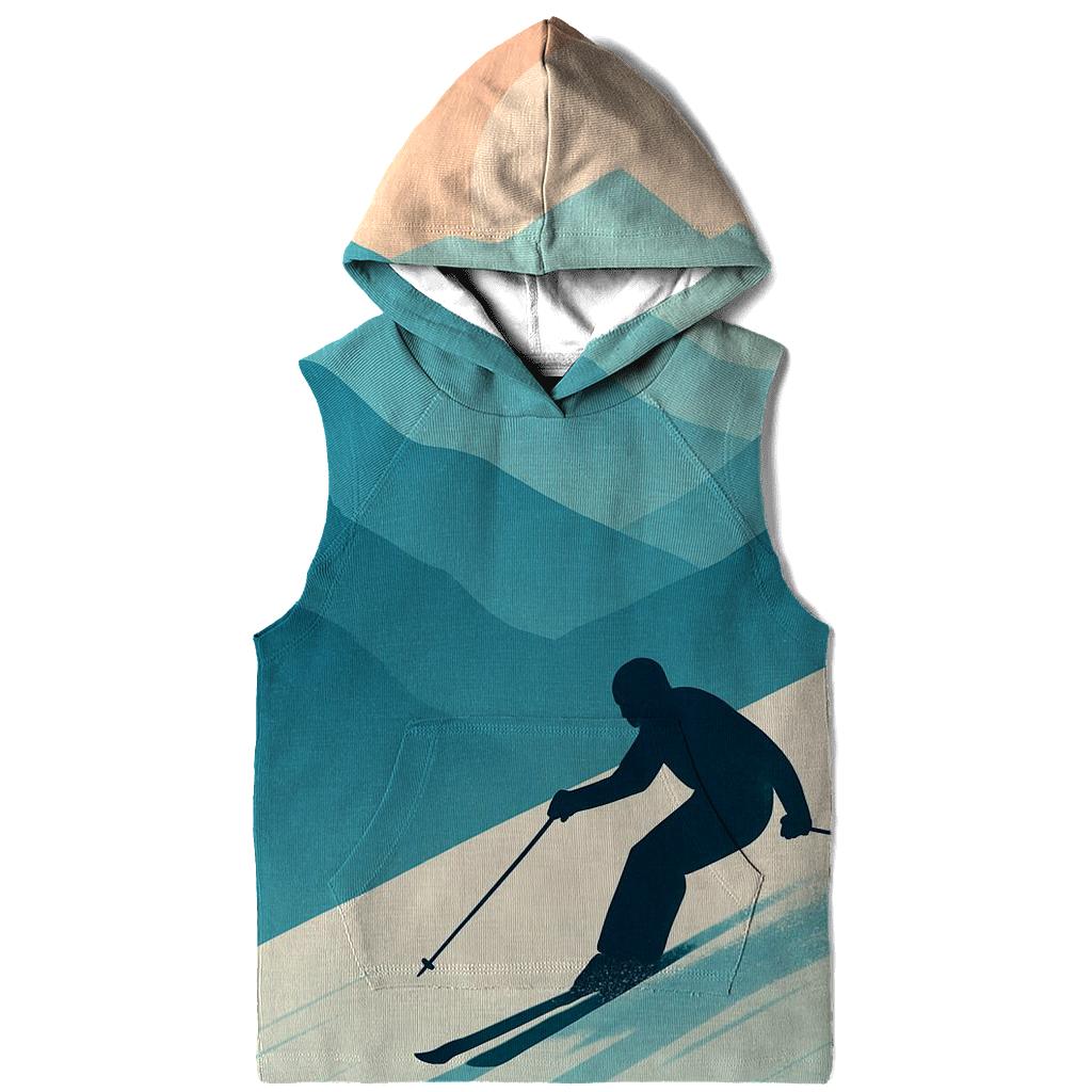 Alpine Ski Silhouette Sunset printed hoodies