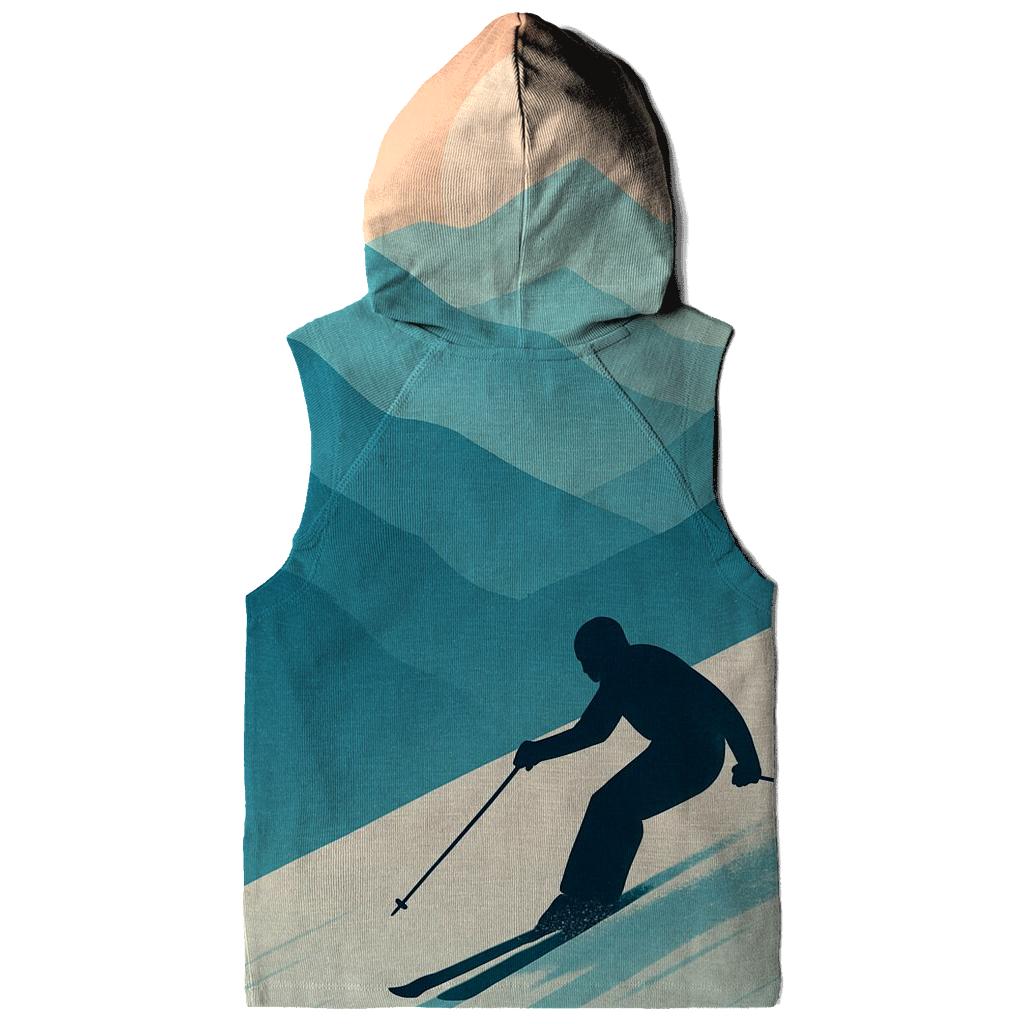 Alpine Ski Silhouette Sunset printed hoodies