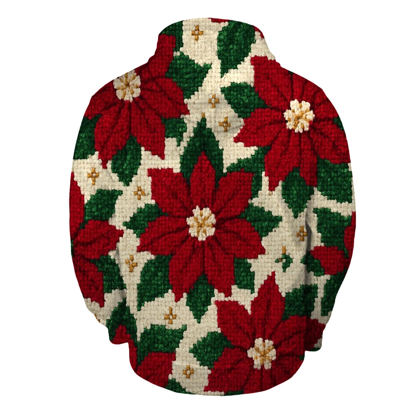 Poinsettia Tile Garden Design lightweight hoodies