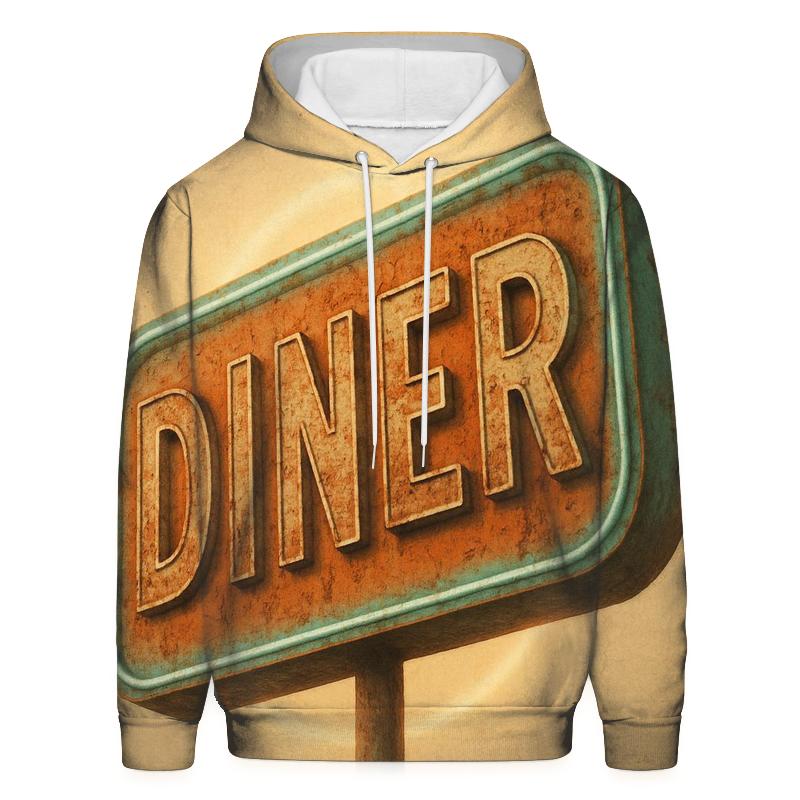 Burnt Orange Roadside Diner Sign hoodie styles