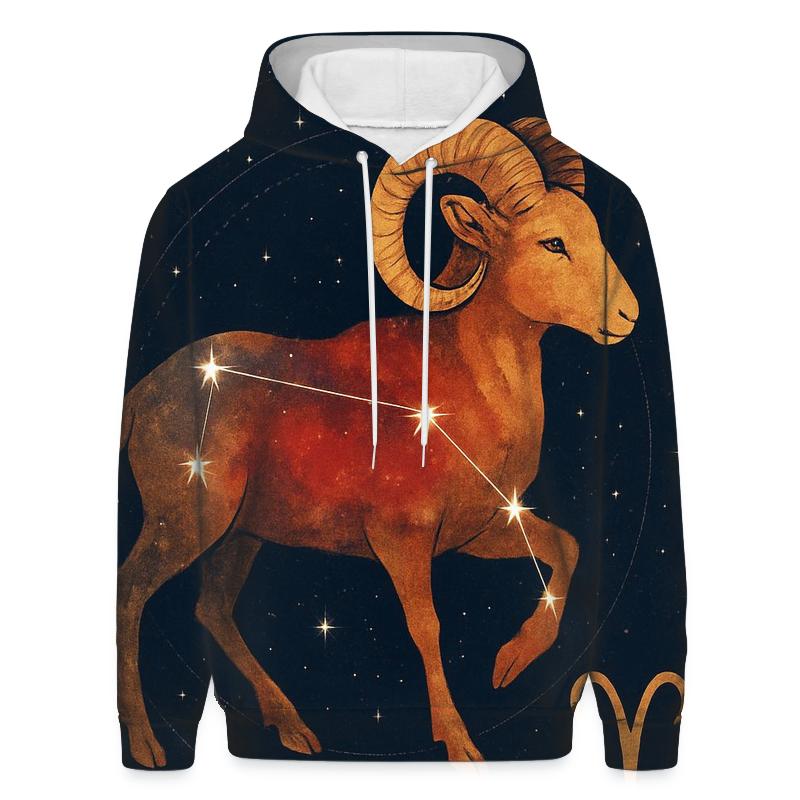 Celestial Aries Constellation Map lightweight hoodies