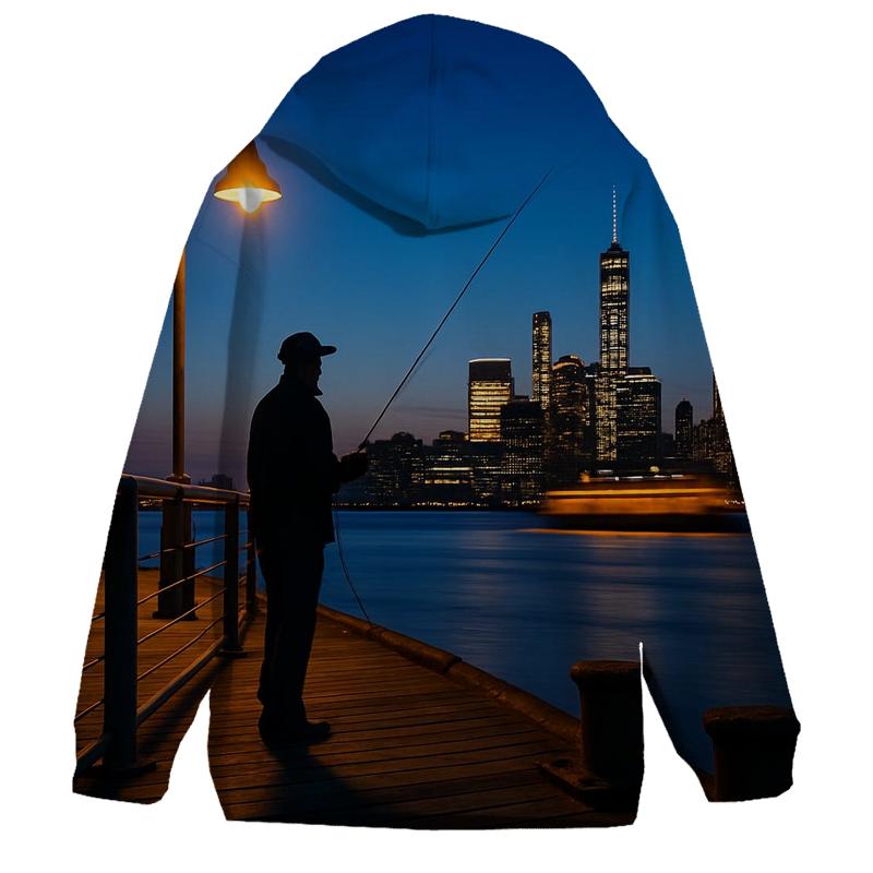 Harbor Lantern Twilight printed hoodies