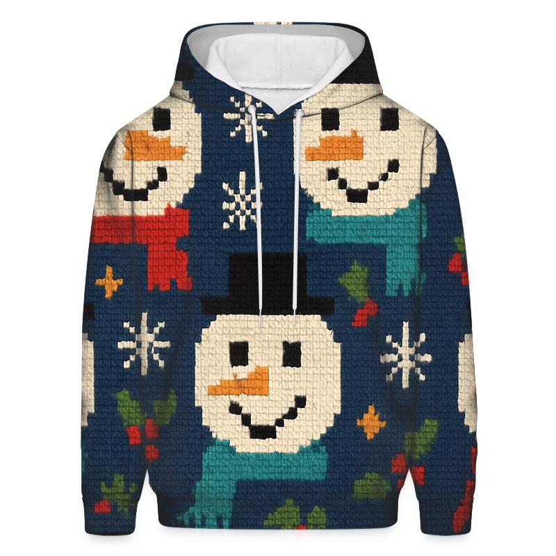 Snowman Scarf Grid Design designer hoodies