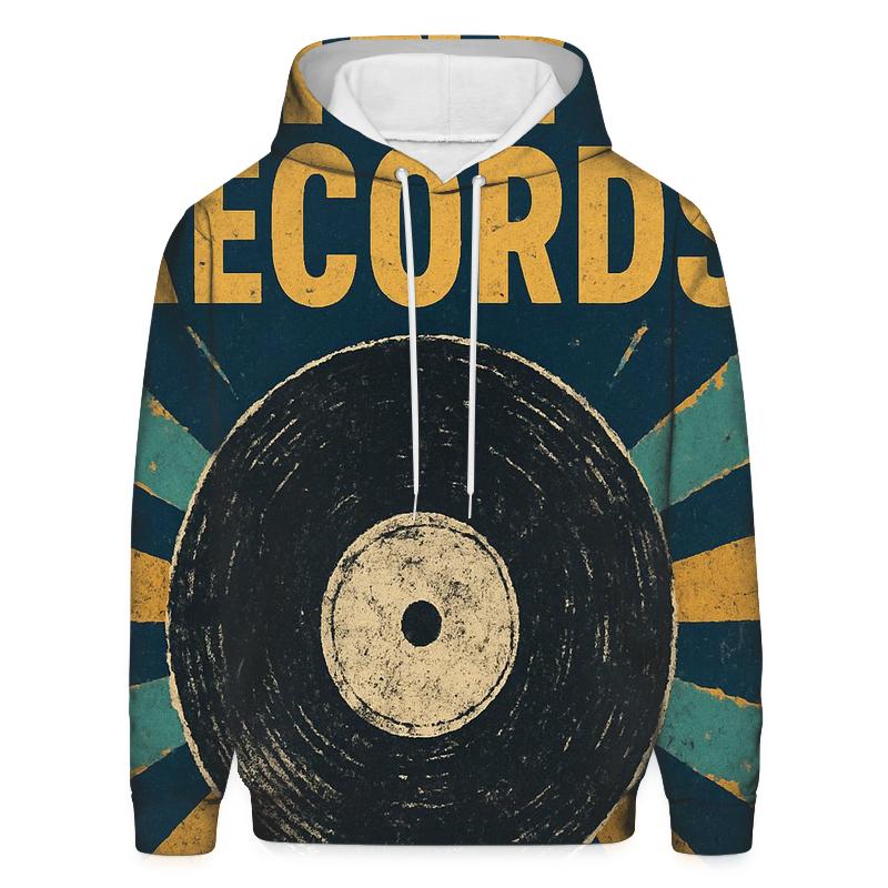 Distressed Vinyl Record Billboard hoodies fashion