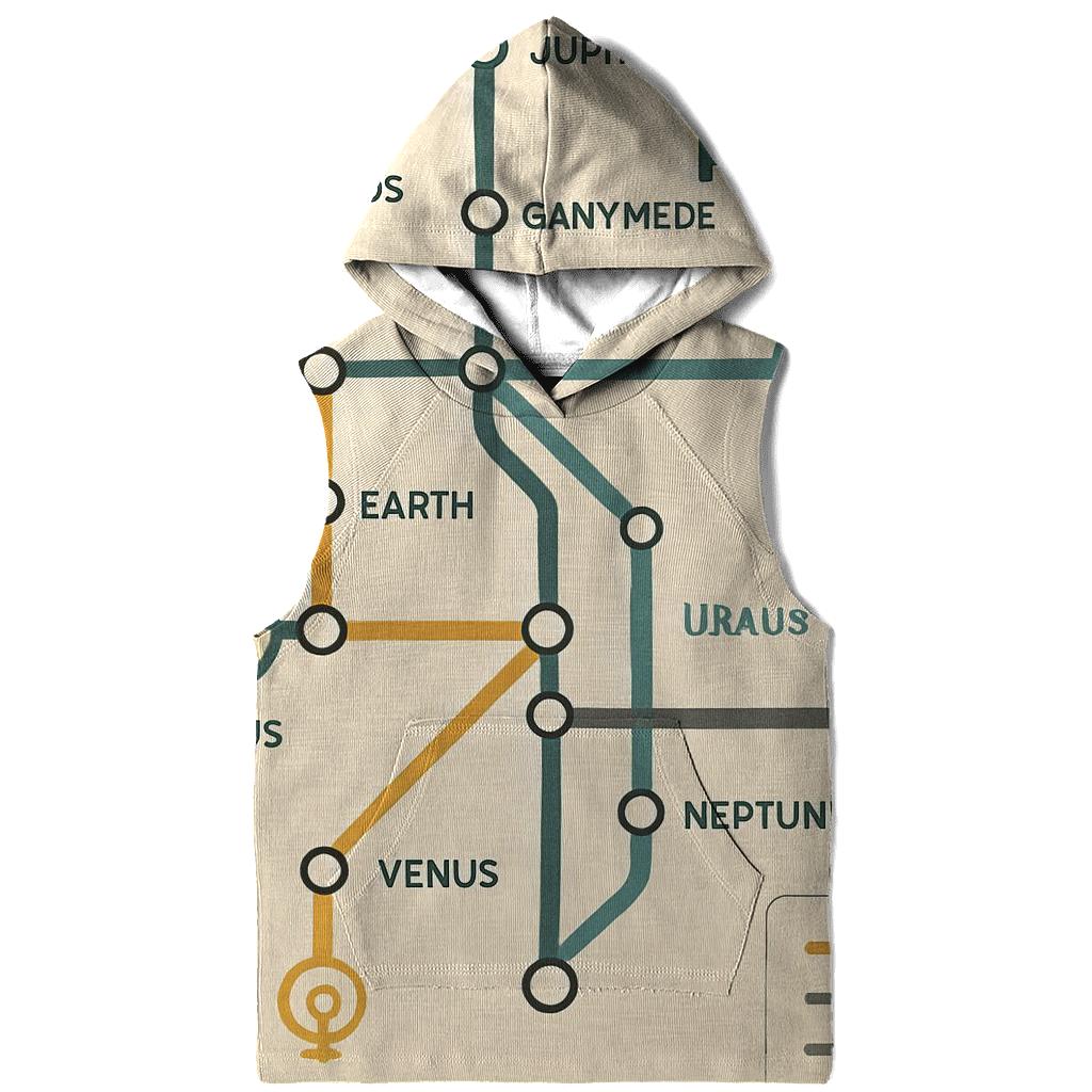 Retro Futurist Transit Map graphic hoodies