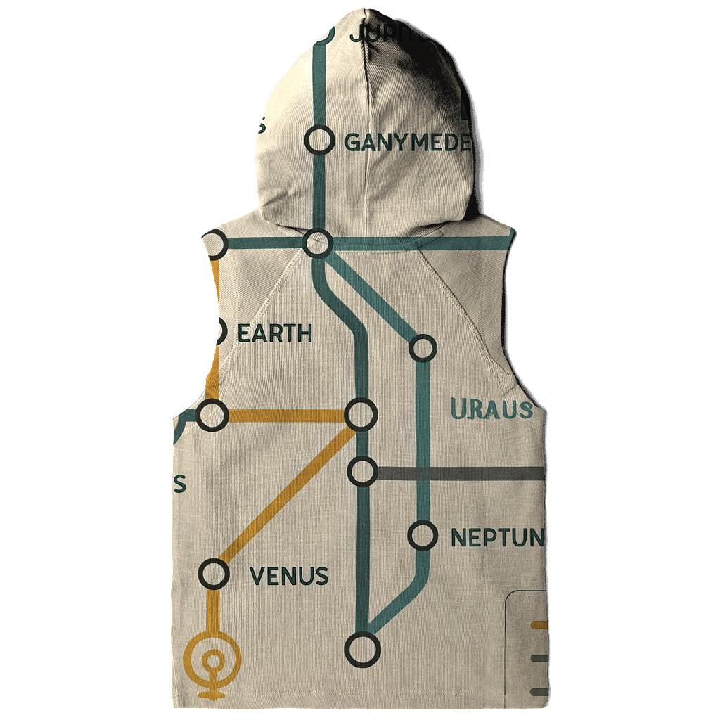 Retro Futurist Transit Map graphic hoodies