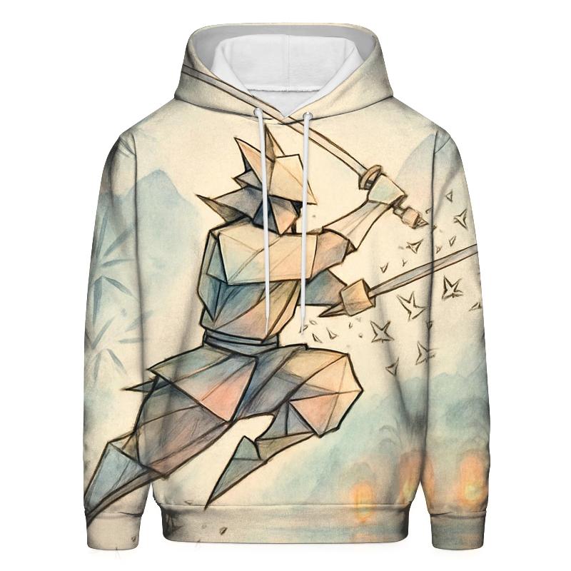 Paper Crane Samurai graphic hoodies