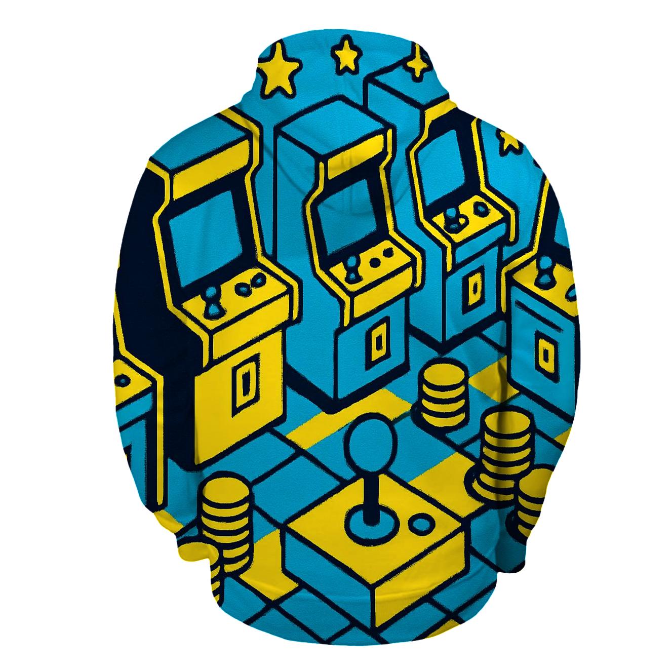 Pixel Arcade Alley printed hoodies