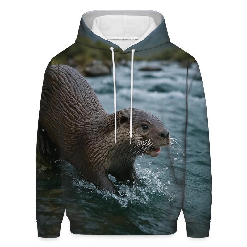 River Bend Otter Play pullover hoodies