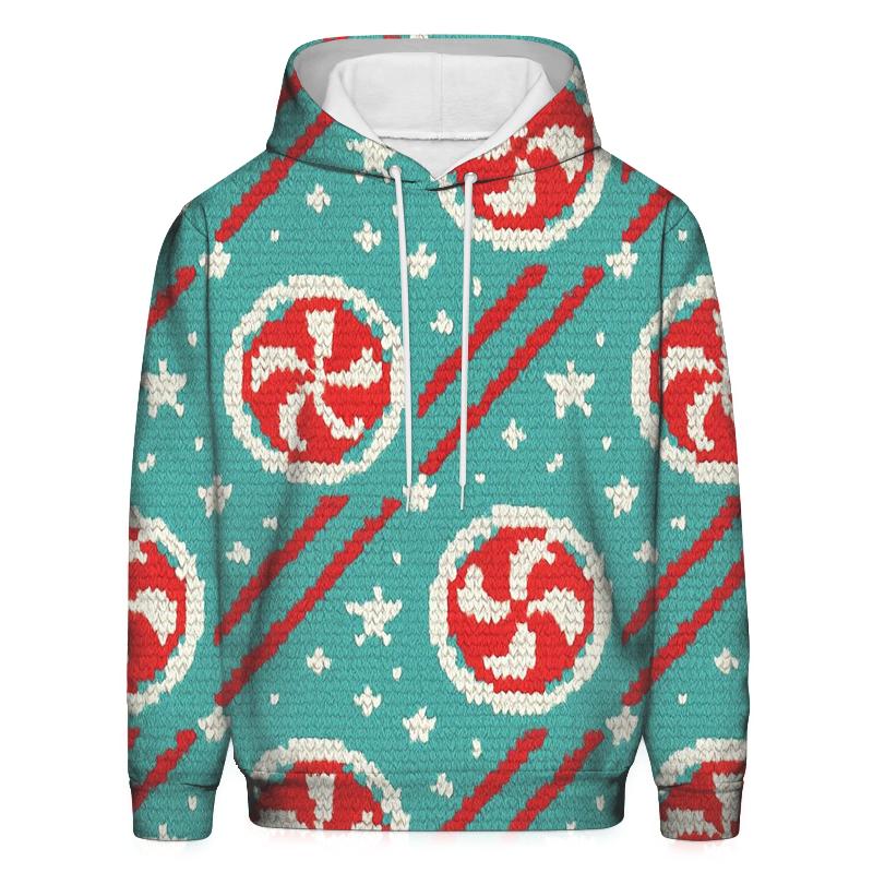 Peppermint Stripe Burst Design zip-up hoodies