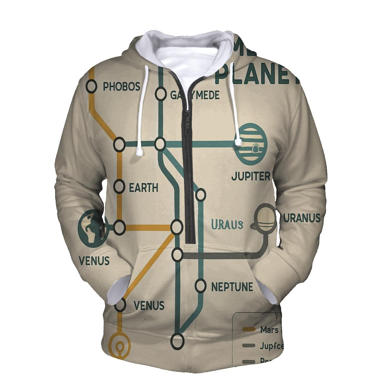 Retro Futurist Transit Map pullover hoodies