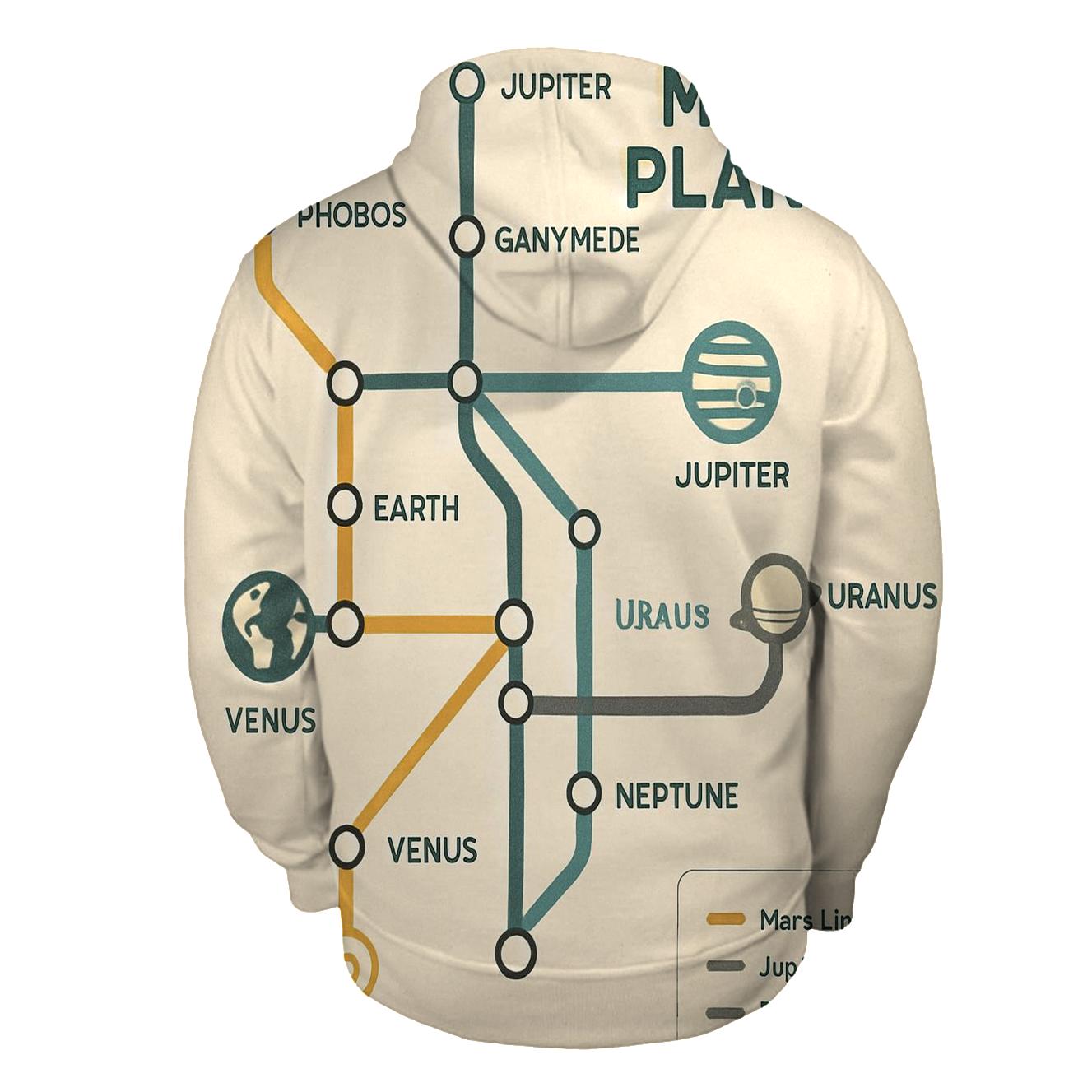Retro Futurist Transit Map pullover hoodies