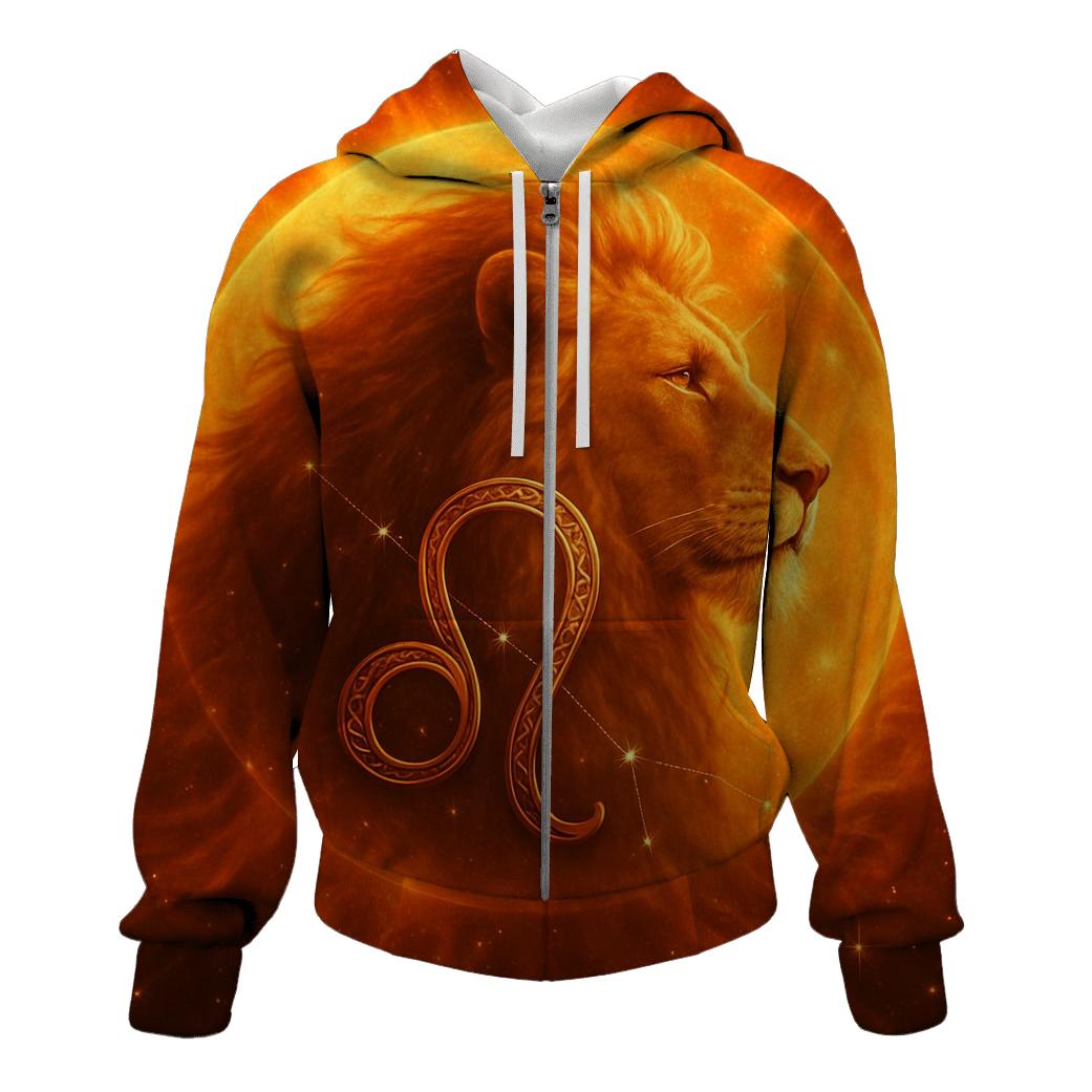Leo Solar Flare Lion Artwork pullover hoodies