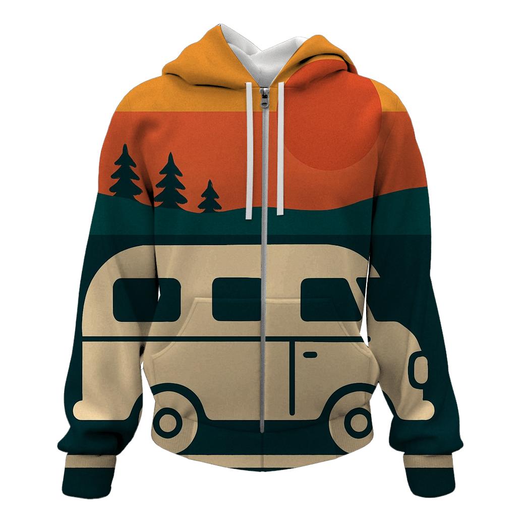 Retro Camper Sunset hoodie trends