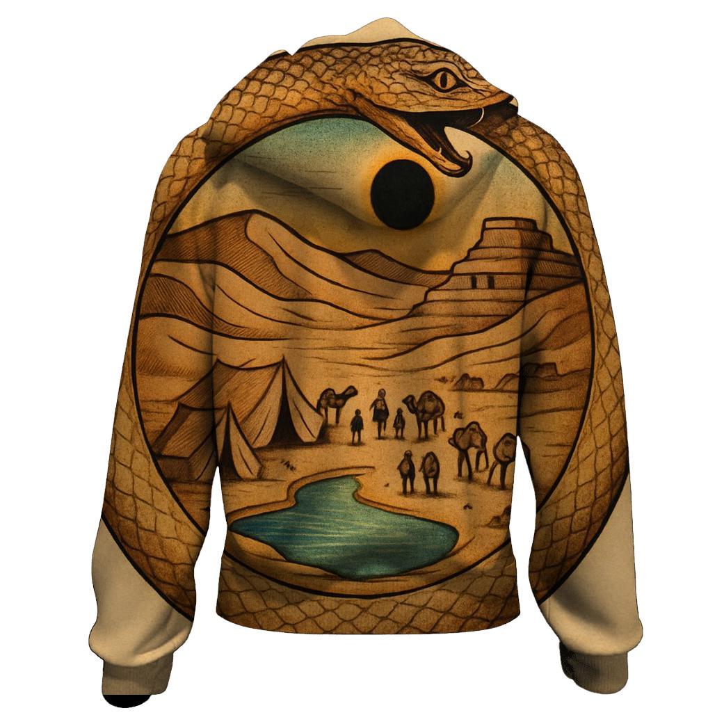 Desert Mirage Ouroboros Caravan printed hoodies