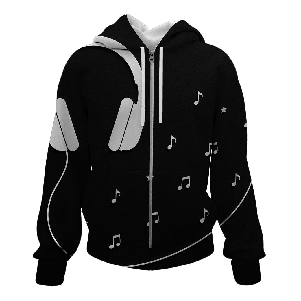 Headphone Constellation embroidered hoodies