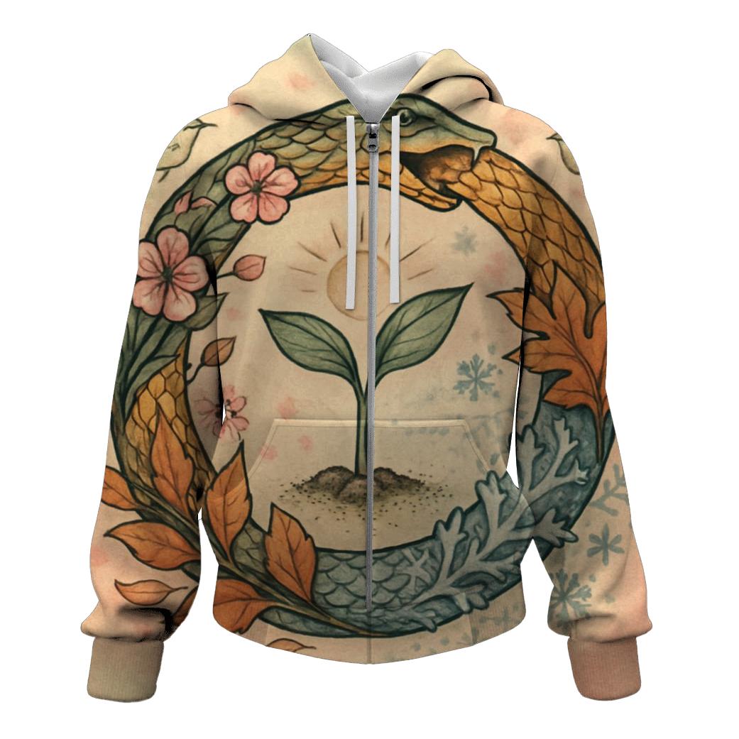 Ouroboros Garden Of Seasons embroidered hoodies