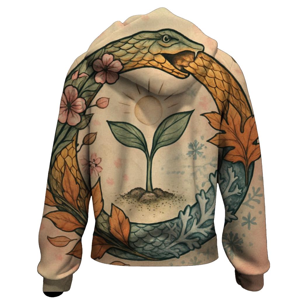 Ouroboros Garden Of Seasons embroidered hoodies