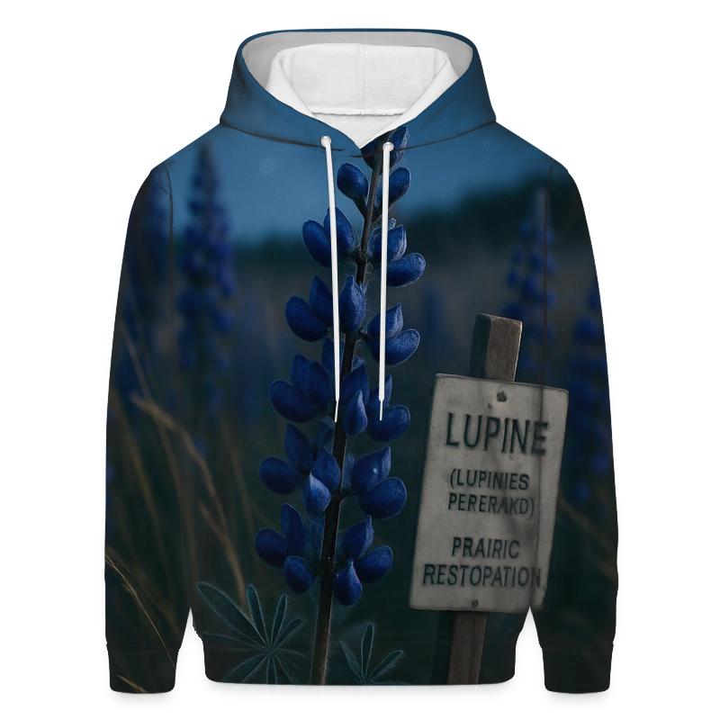 Midnight Prairie Lupine Study printed hoodies