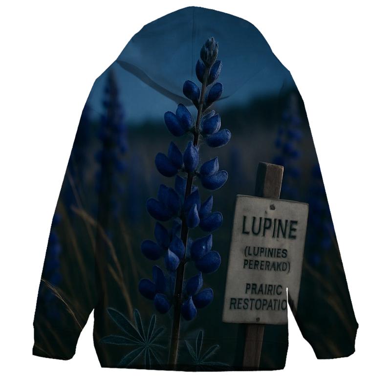Midnight Prairie Lupine Study printed hoodies