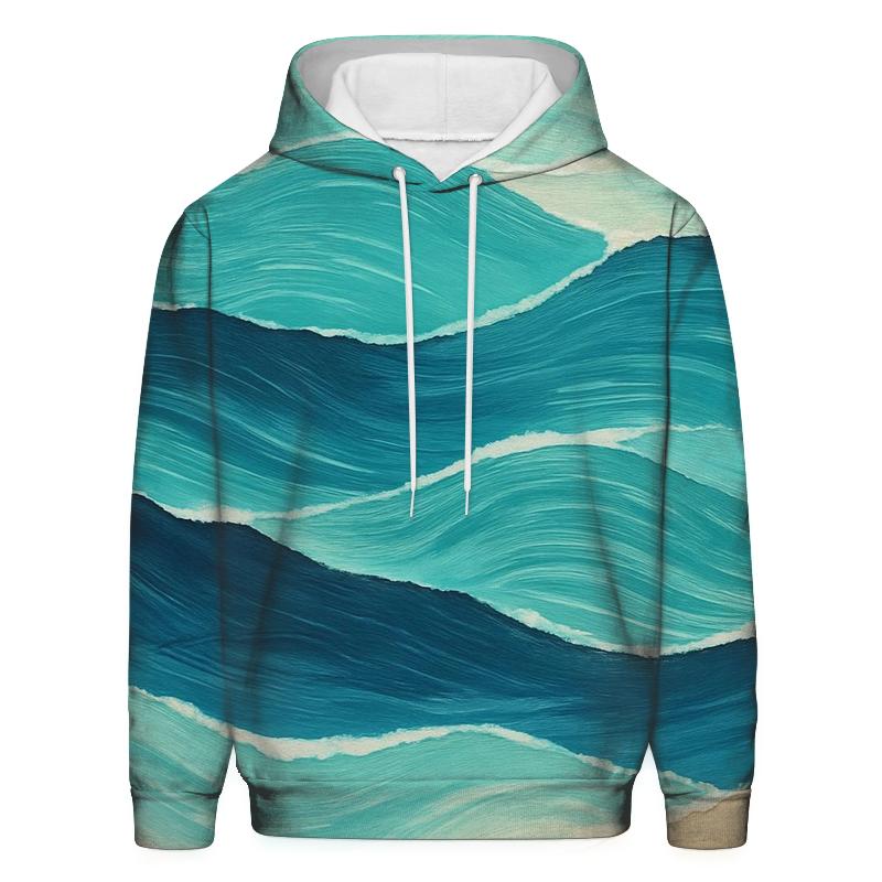 Acrylic Wave Collage zip-up hoodies