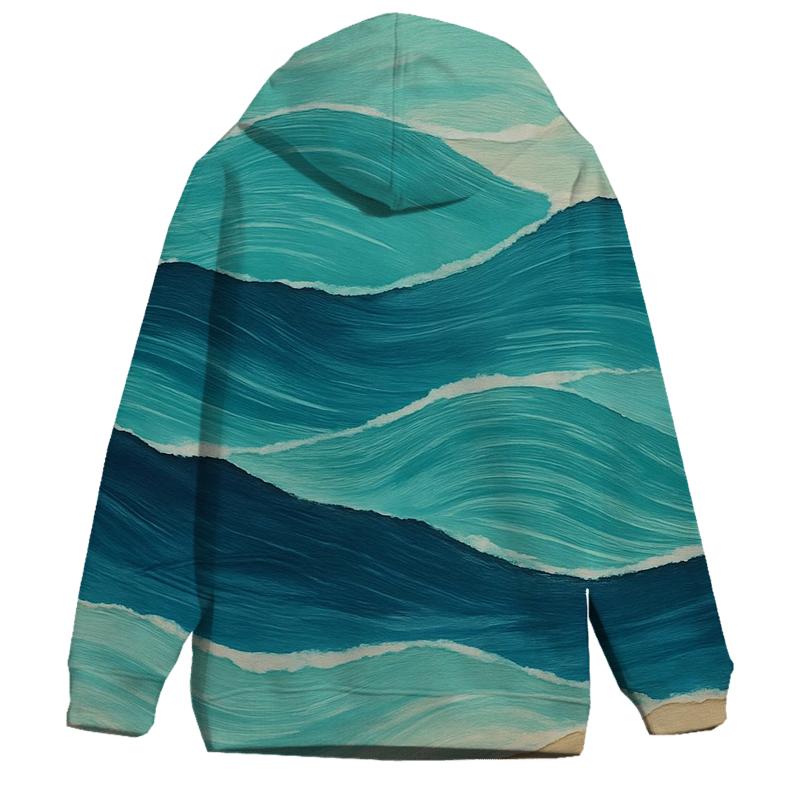 Acrylic Wave Collage zip-up hoodies