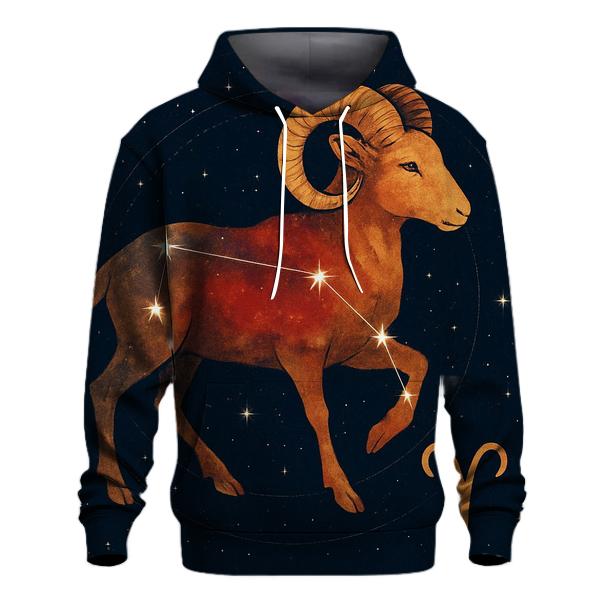 Celestial Aries Constellation Map lightweight hoodies