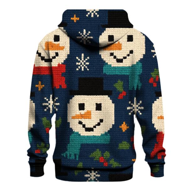 Snowman Scarf Grid Design premium hoodies