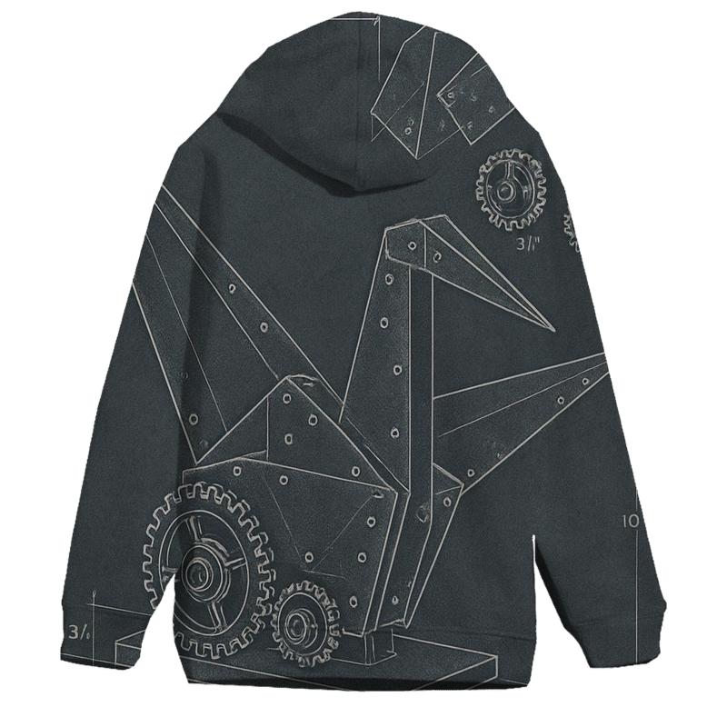 Industrial Paper Crane Blueprint hoodie styles