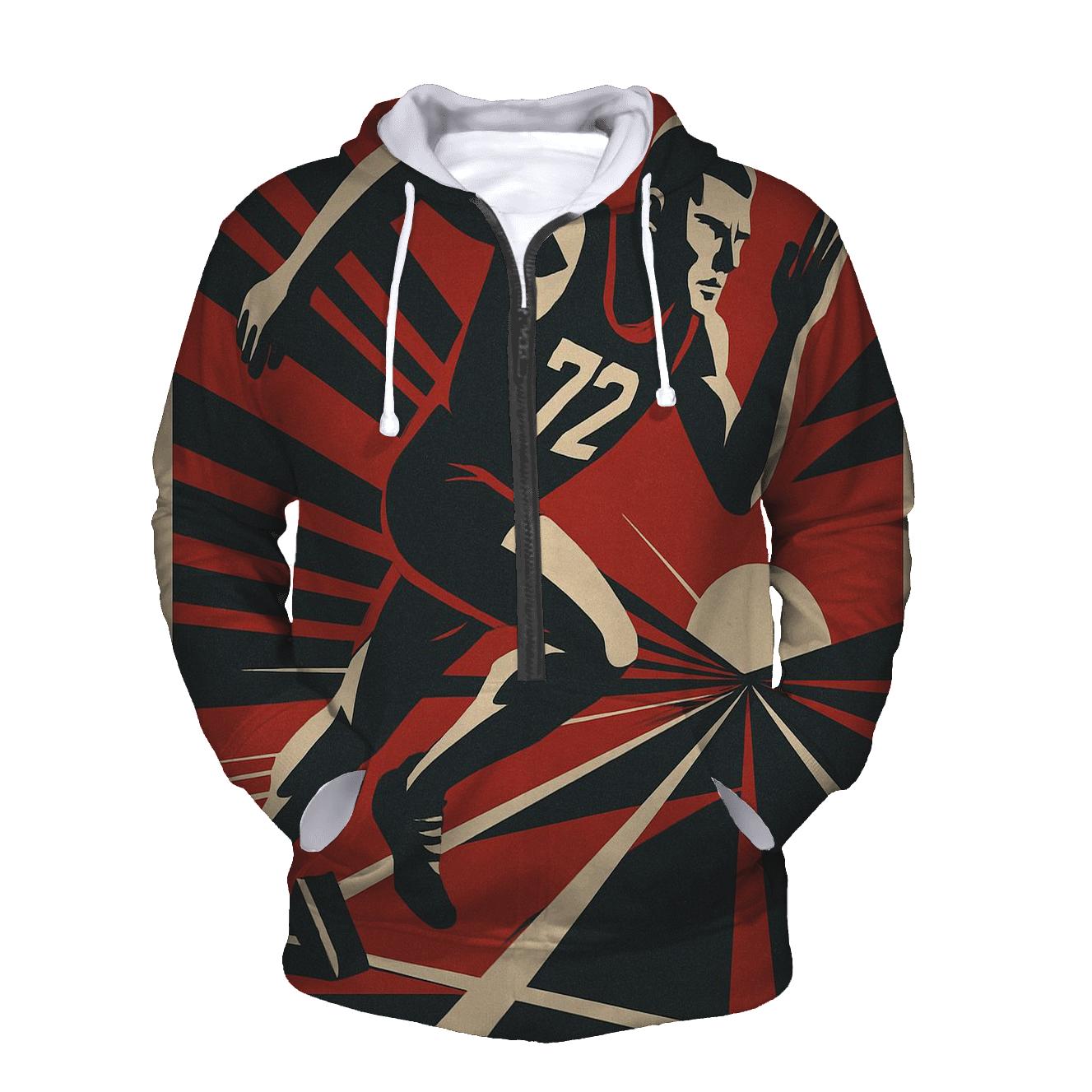 Track Sprint Start Geometry embroidered hoodies