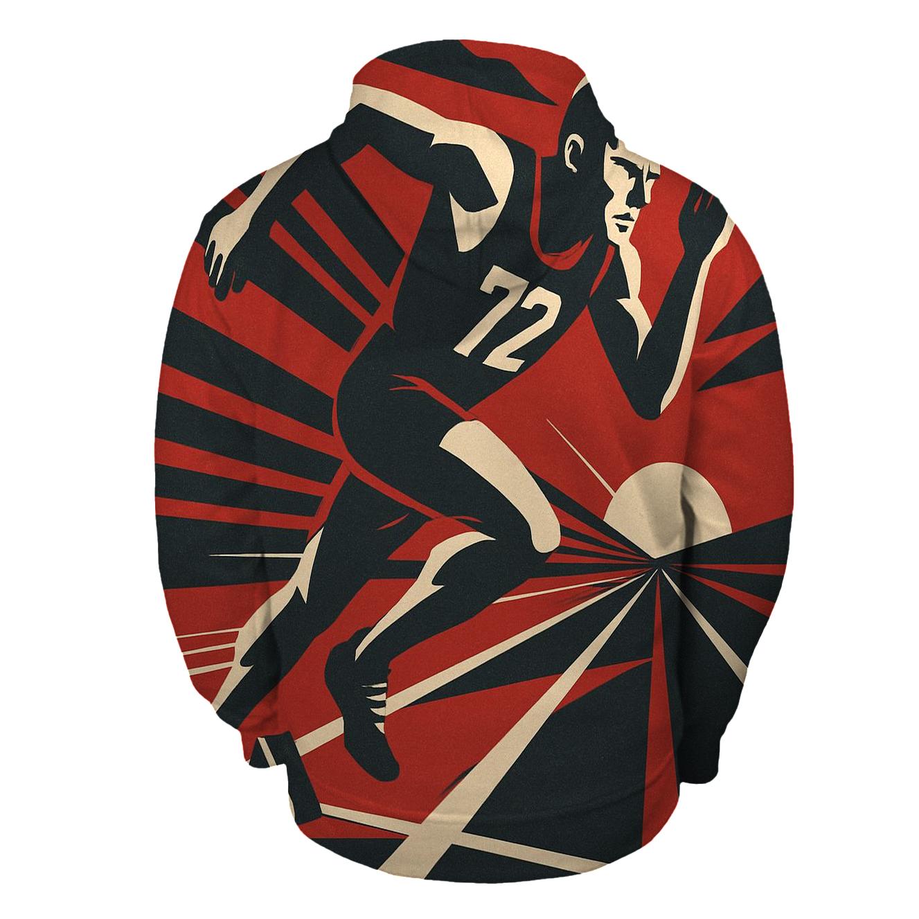 Track Sprint Start Geometry embroidered hoodies