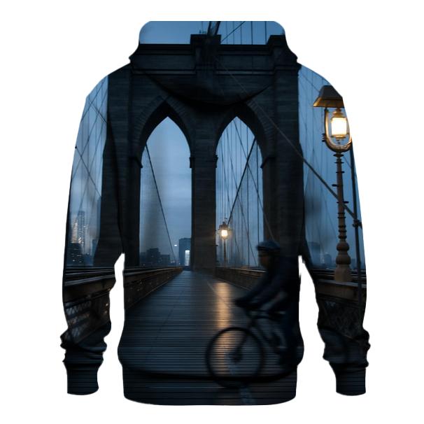 Brooklyn Bridge Cyclist Corridor zip-up hoodies