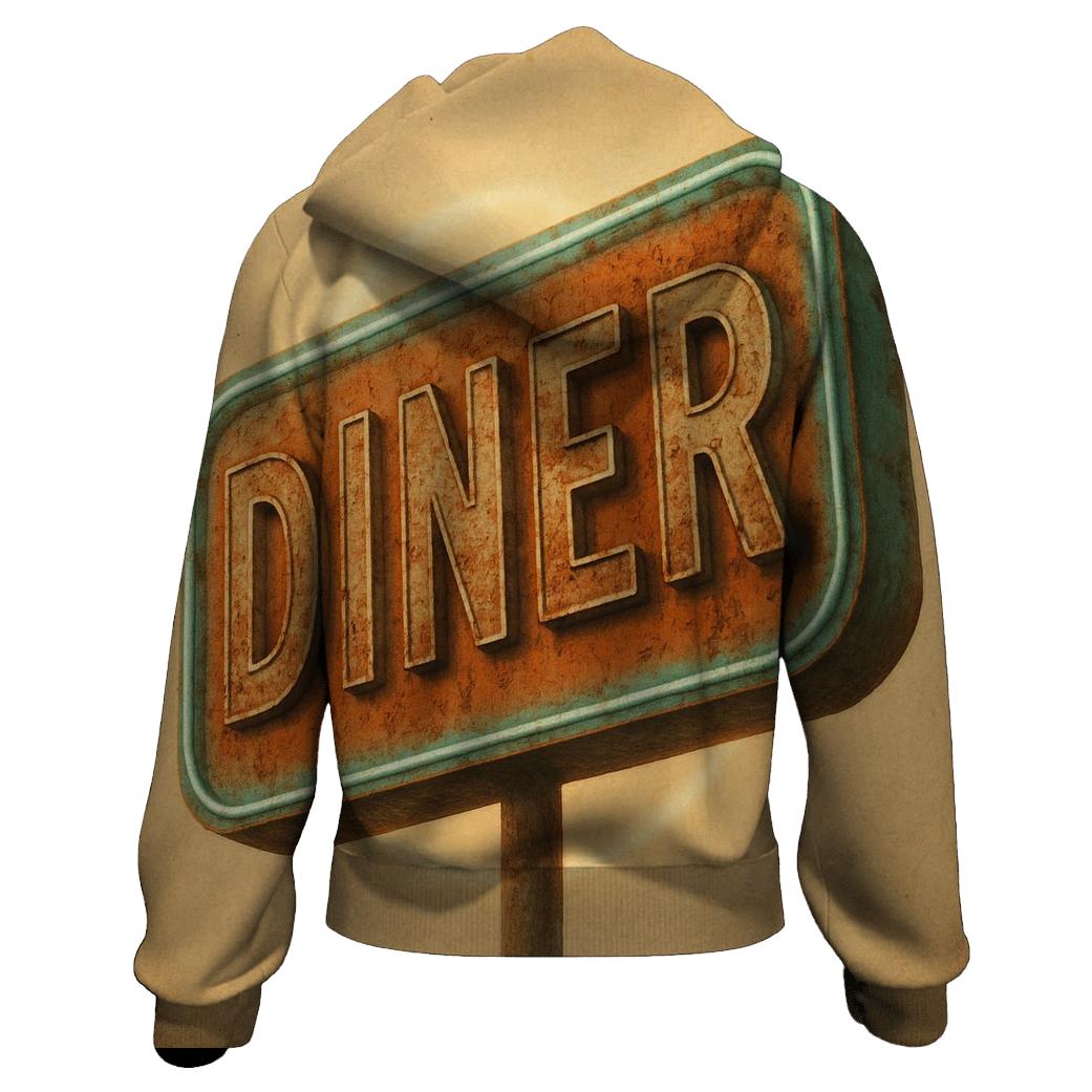 Burnt Orange Roadside Diner Sign hoodie trends
