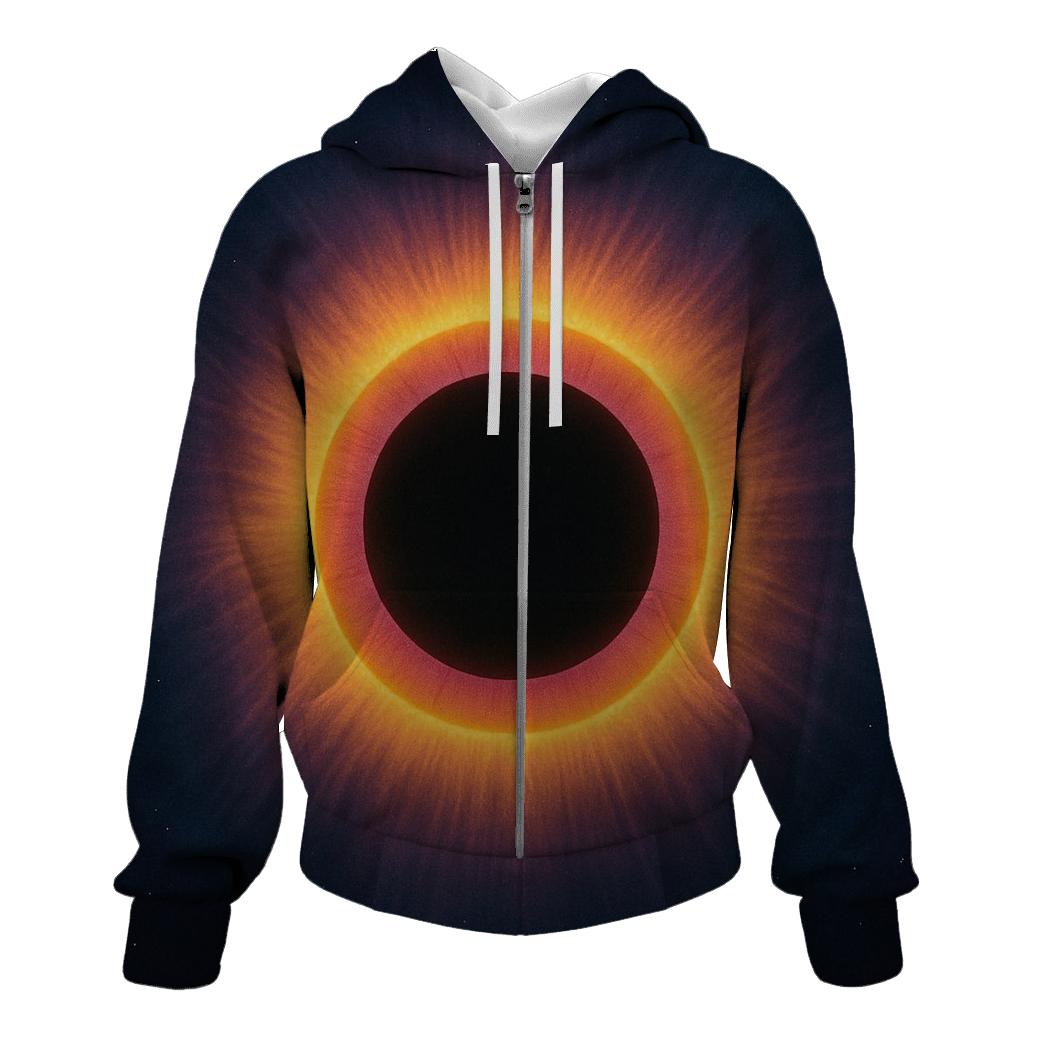 Eclipse Corona Rings zip-up hoodies