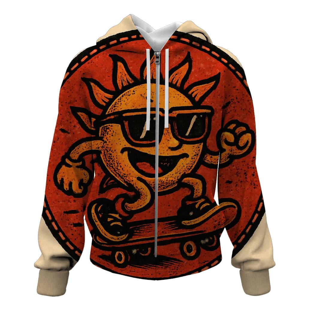 Solar Flare Skate Patch zip-up hoodies