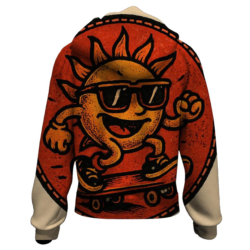 Solar Flare Skate Patch zip-up hoodies
