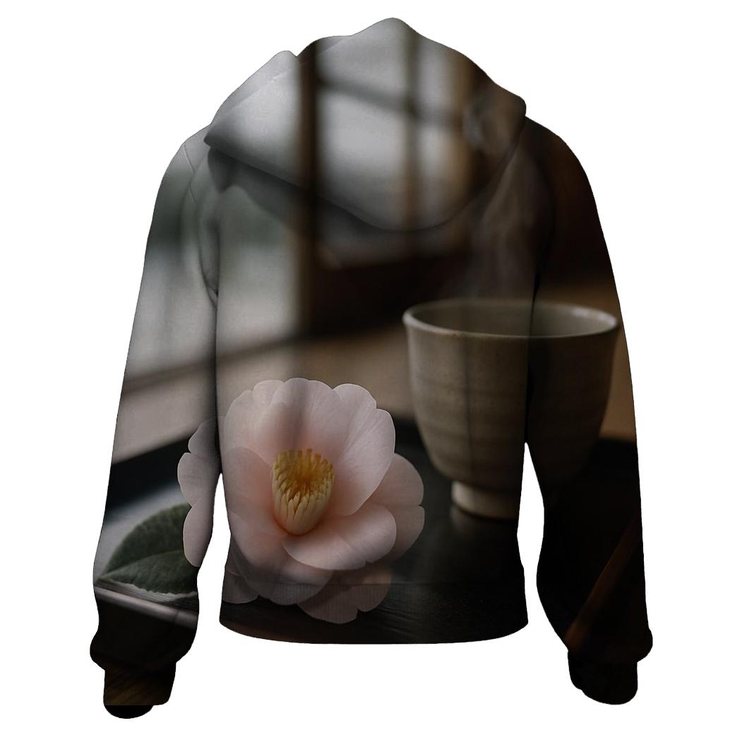 Tea House Camellia Winter Bloom lightweight hoodies