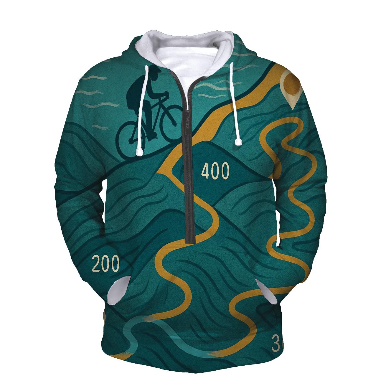 Cycling Route Topographic hoodie trends