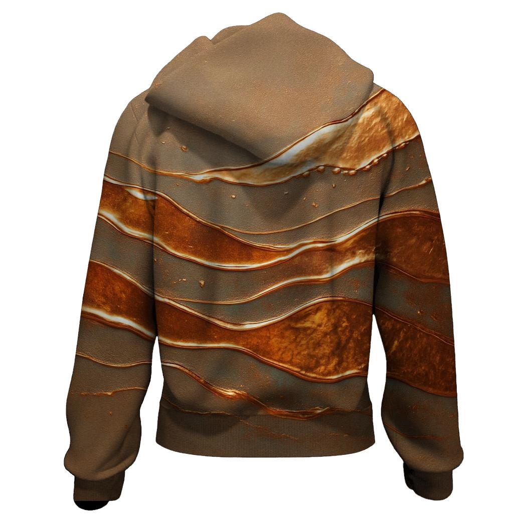 Copper Aurora Ripples zip-up hoodies
