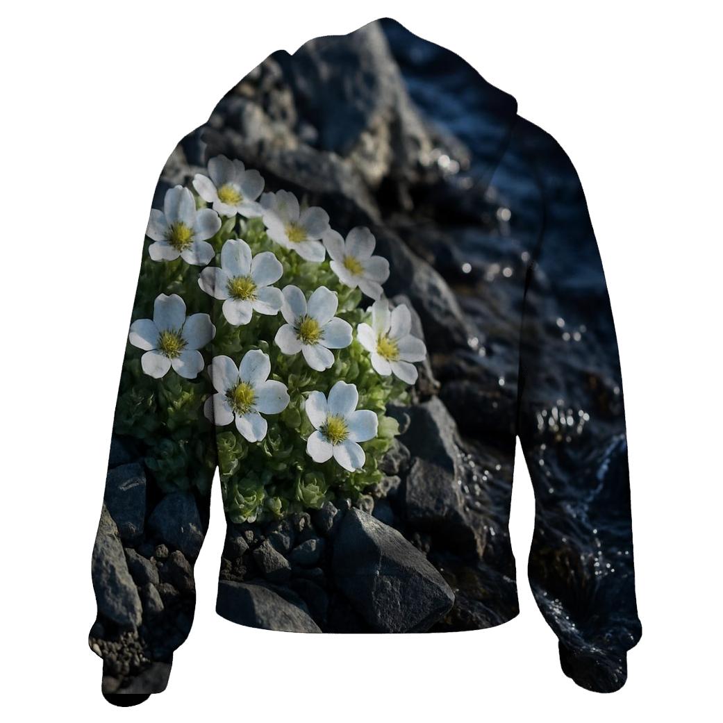 Alpine Saxifrage Snowmelt Ribbon zip-up hoodies