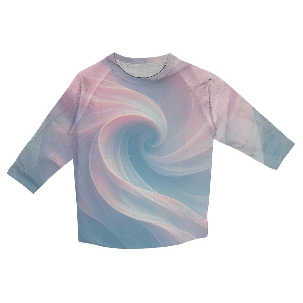 Aurora Wave Gradient printed three quarter sleeve shirts