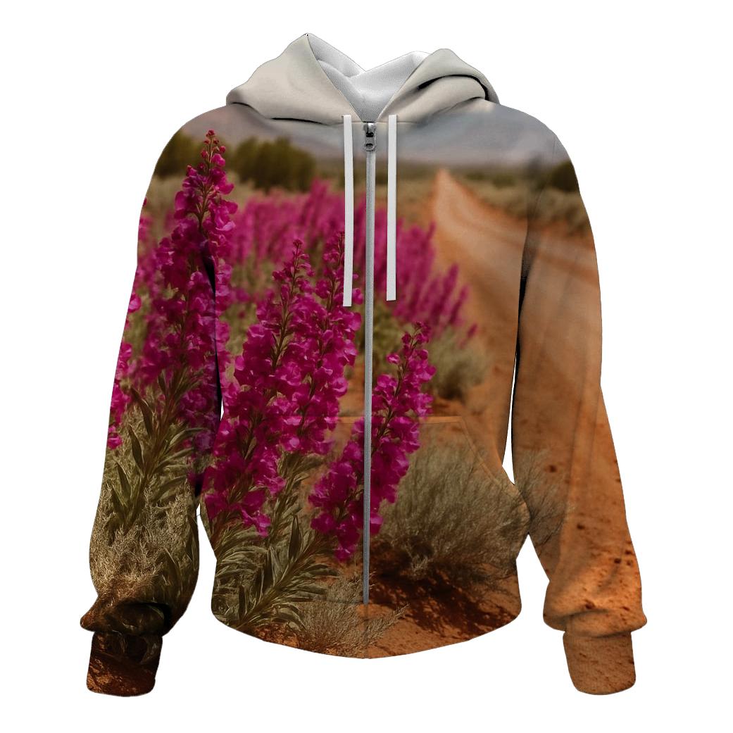 High Desert Penstemon Roadside printed hoodies