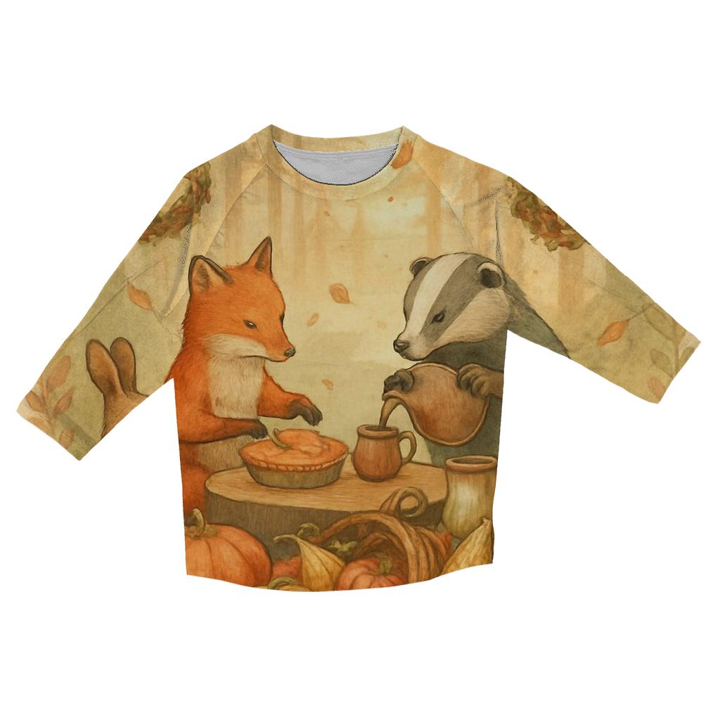 Woodland Feast Circle personalized 3/4 sleeve tees