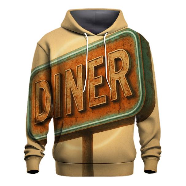 Burnt Orange Roadside Diner Sign hoodie trends