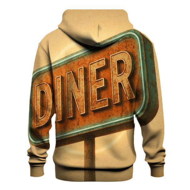 Burnt Orange Roadside Diner Sign hoodie trends