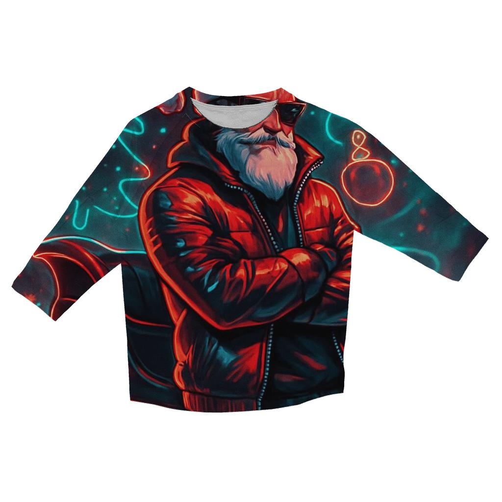 Neon Streetwear Santa custom 3/4 sleeve shirts